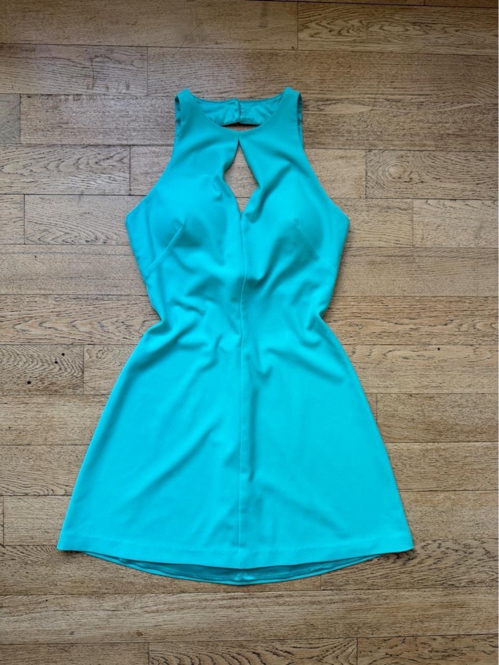 Y2K bebe Aqua Keyhole Mini Dress